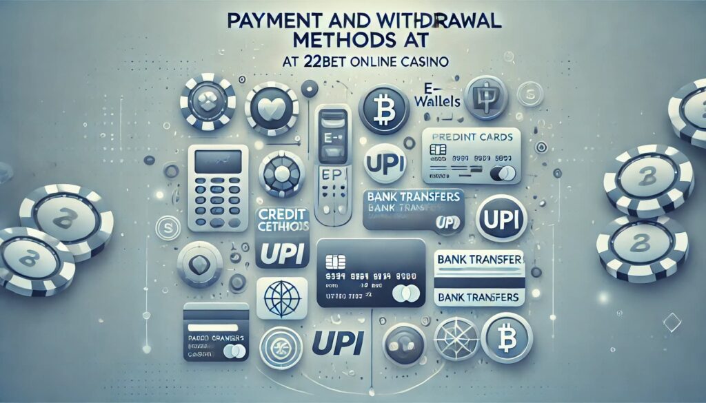 Payment and Withdrawal Methods at 22bet Online Casino